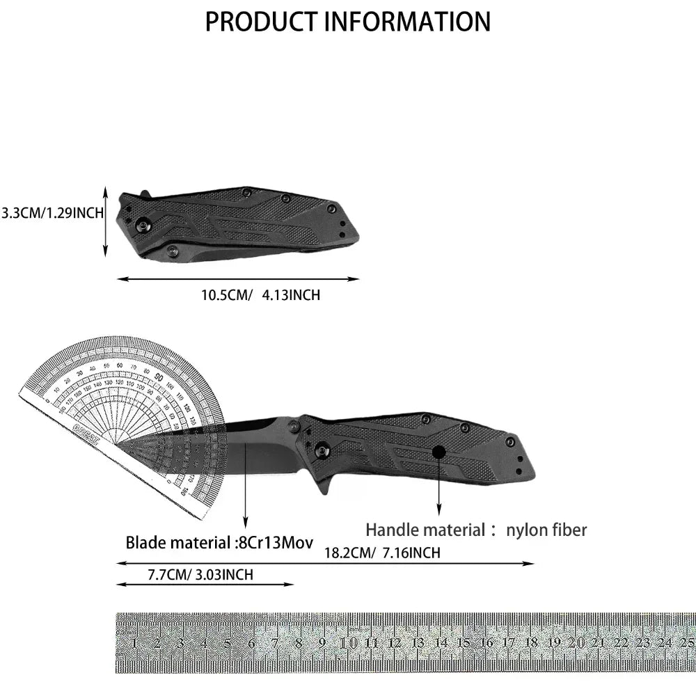DIY Supplies KS 1990 Folding Knife 8Cr13Mov Blade Nylon Handle