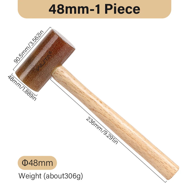 WUTA Rawhide Head Mallet Leather Craft Hammer For Jewelry Stamping