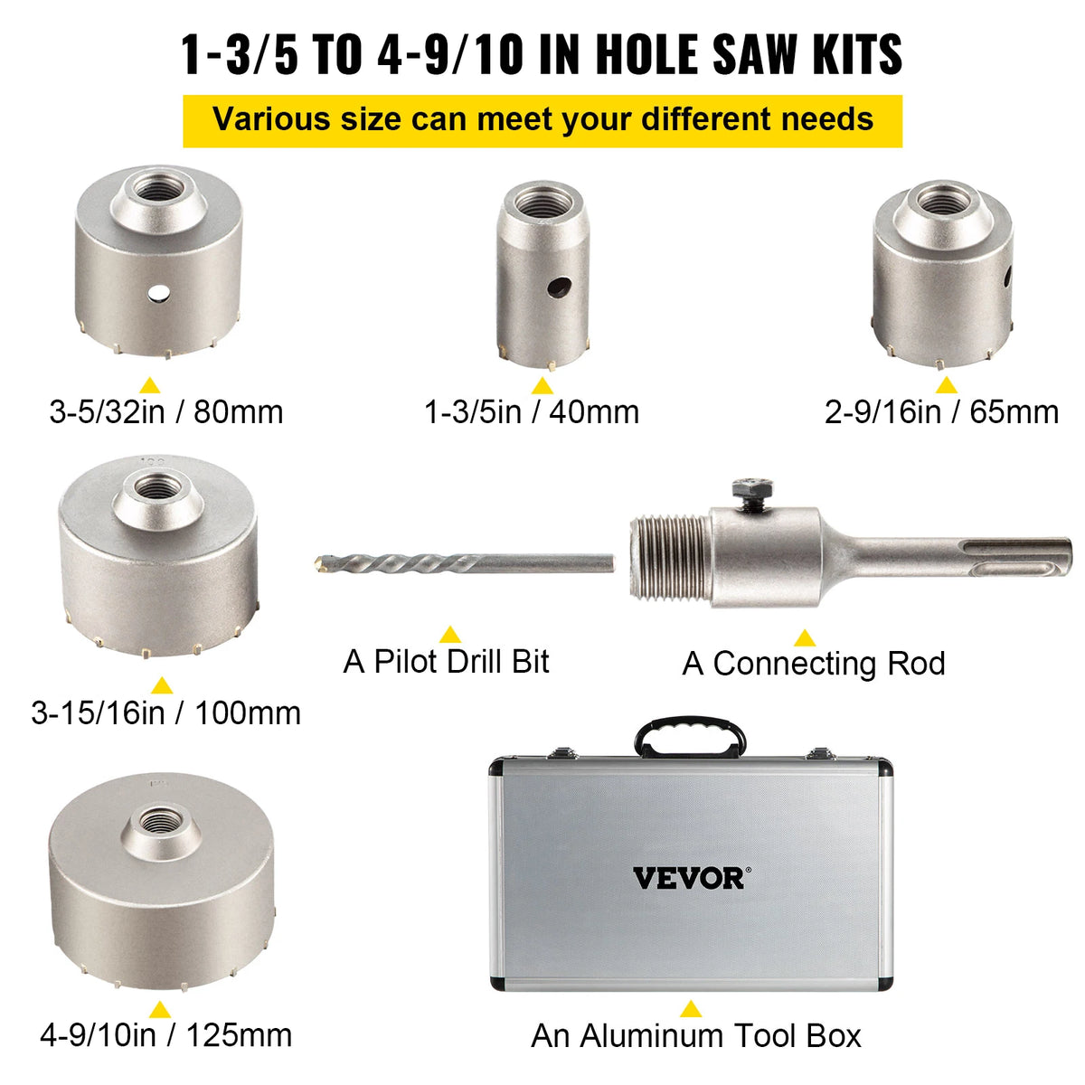 SucceBuy Concrete Hole Saw Kit For Brick Cement And Stone