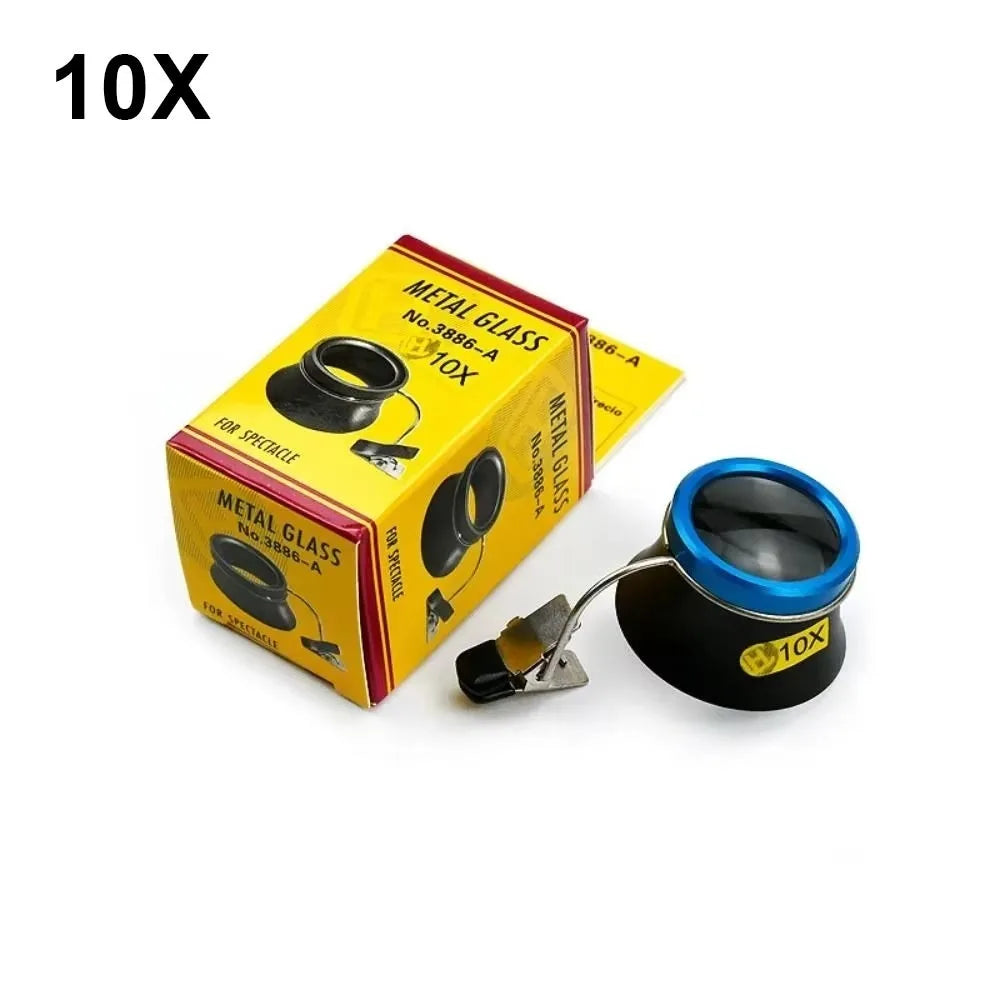 1Pcs New 5X 10X 20X Eyeglass Magnifier Clip-On Eye Loupe Loupe Magnifying Lens Portable Eyepiece Process Operation