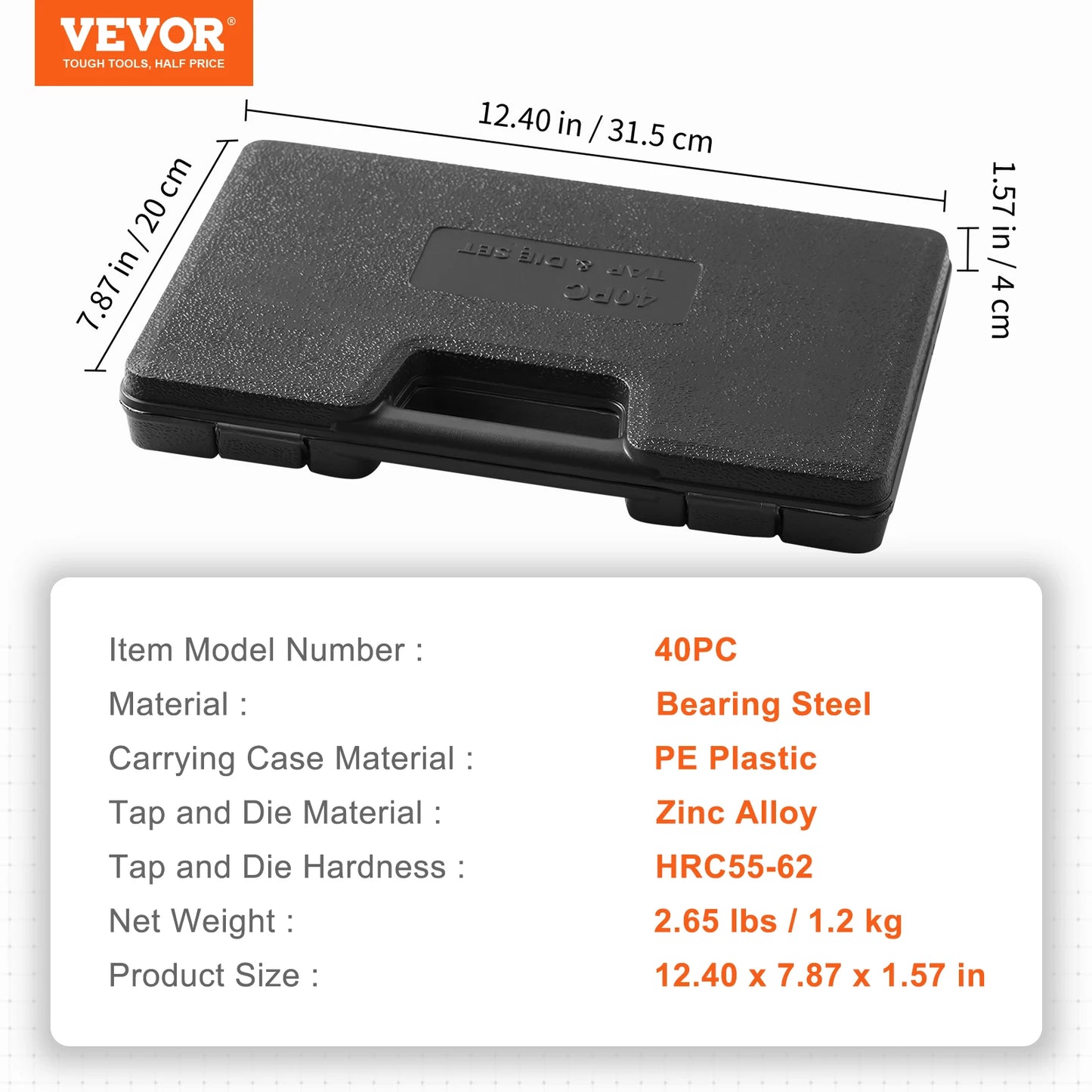 SucceBuy Tap And Die Set For Metric SAE Bearing Steel