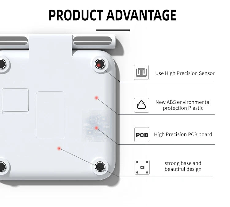 Smart Body Fat Scale With 8 Electrodes And BMI Analysis