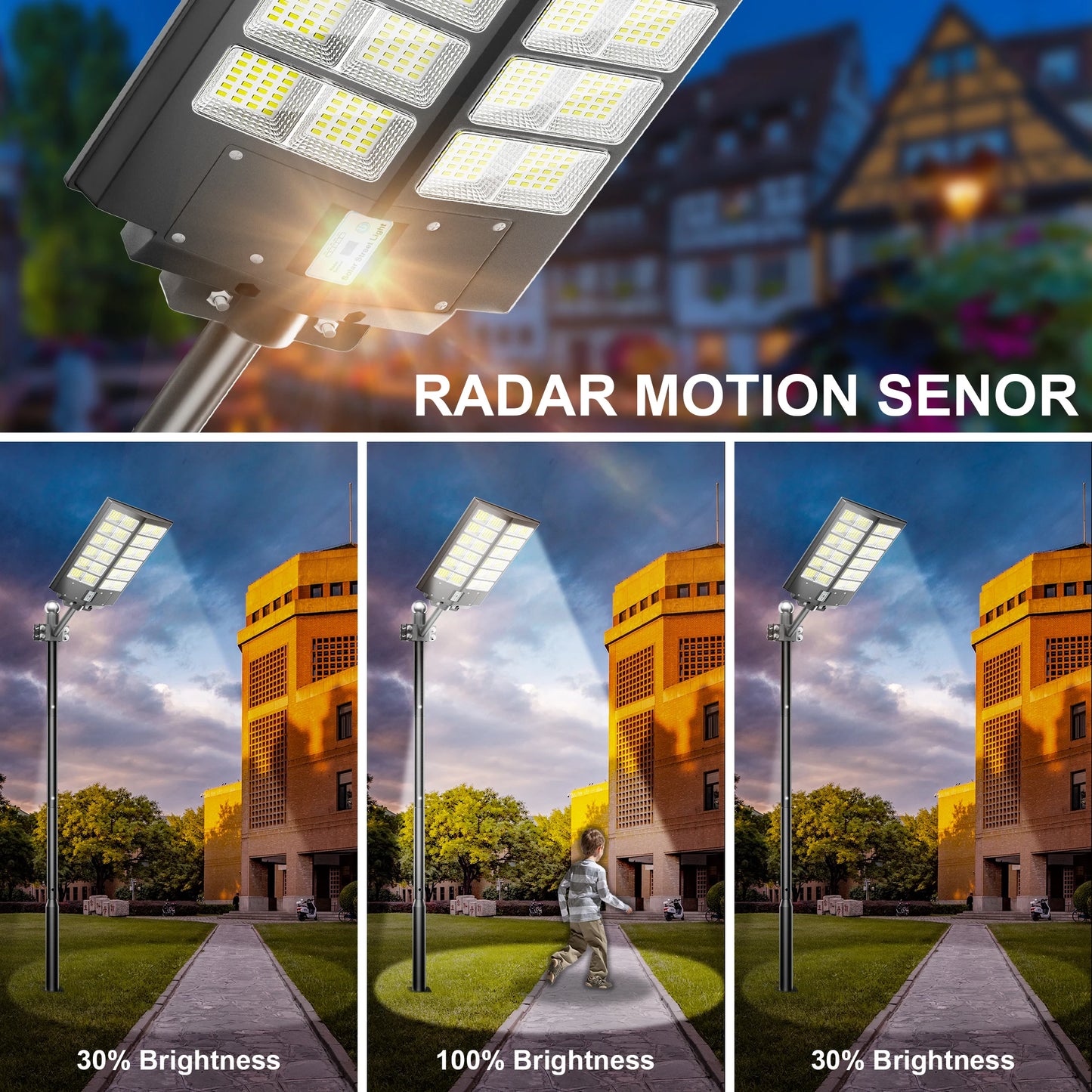 6000W Solar Street Lights With Motion Sensor Waterproof