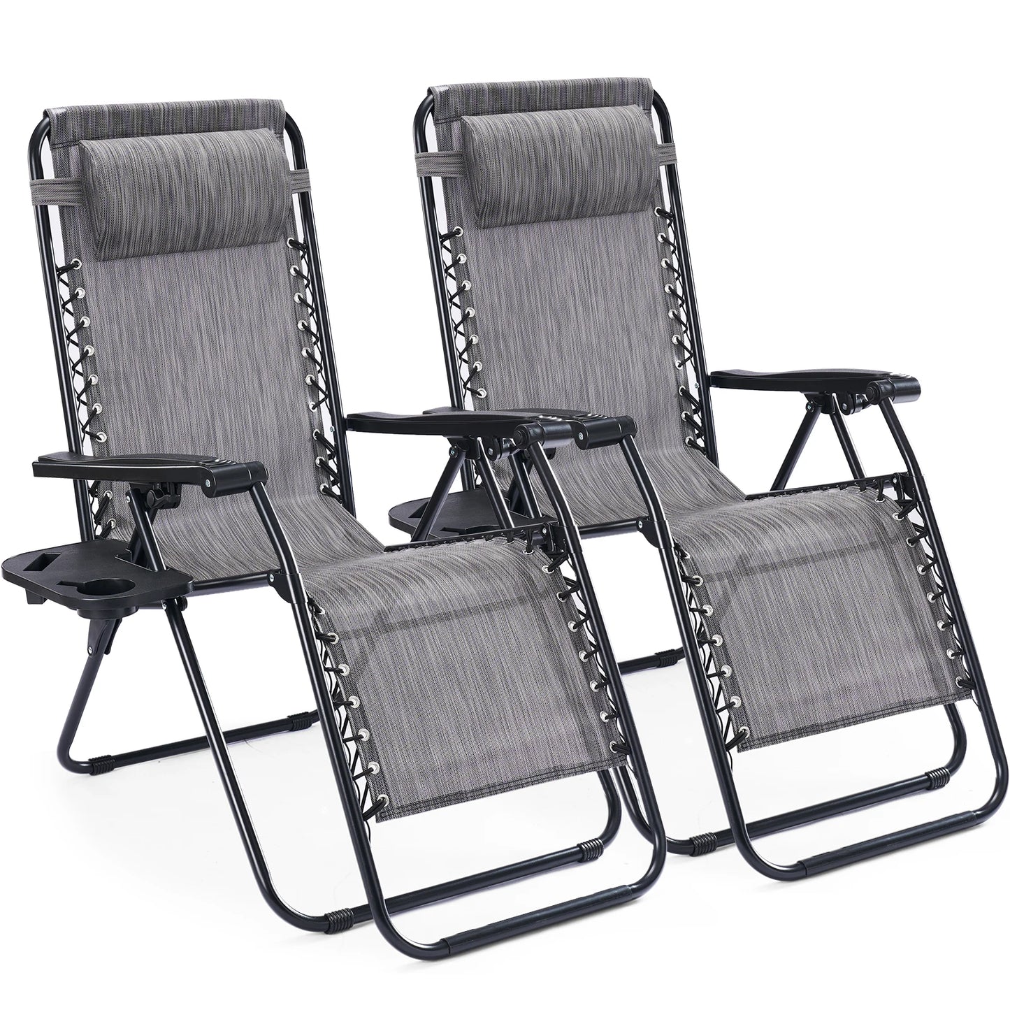JHK Portable Zero Gravity Recliner Chairs Set Of 2 Outdoor Lounge Chairs