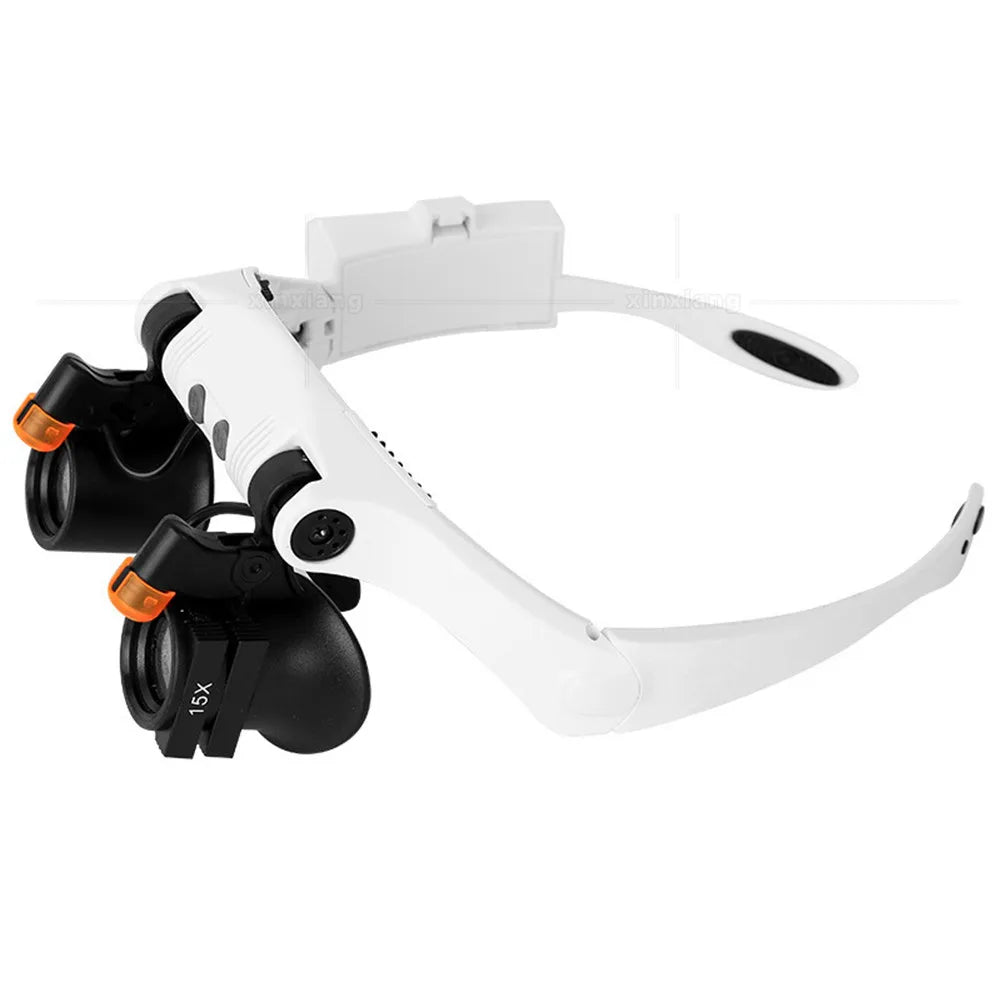 Magnifying Head Glasses Loupe With Dual LED Illumination For Jewelry