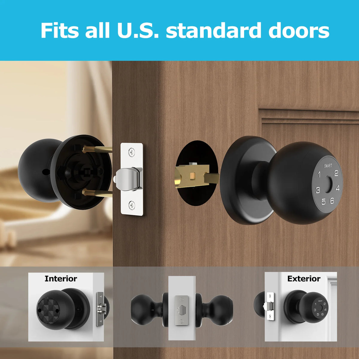 Viladepot Smart Fingerprint Door Lock With Keypad And App Control