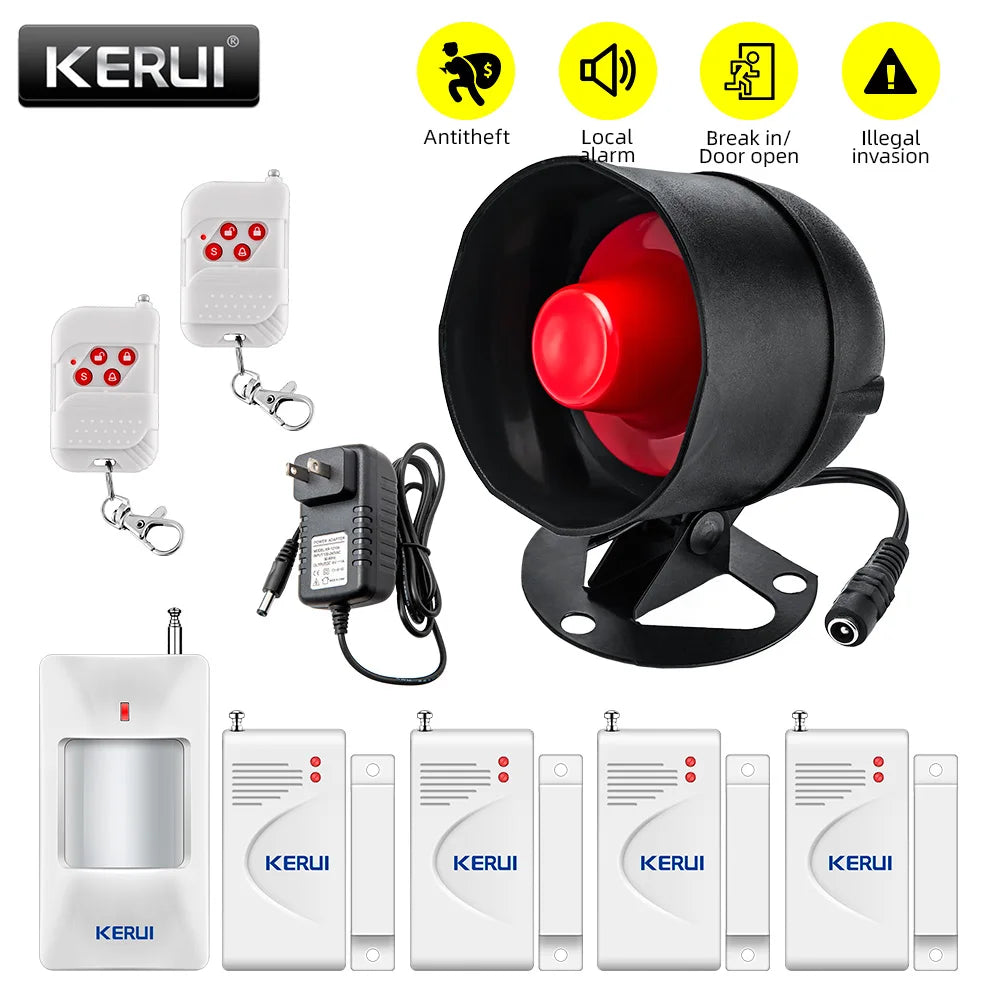KERUI Wireless Security Alarm Kit With Door And Motion Sensors