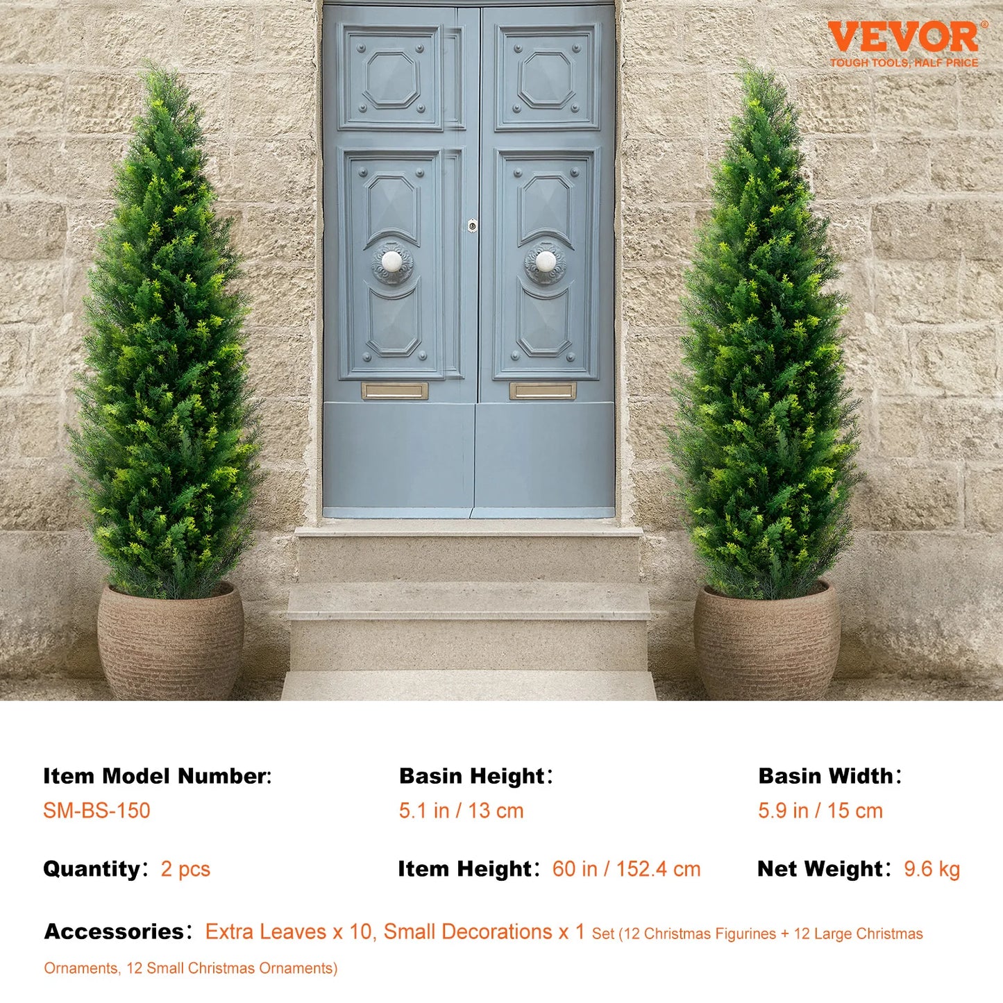 SucceBuy Artificial Cedar Topiary Tree Evergreen Outdoor Decor