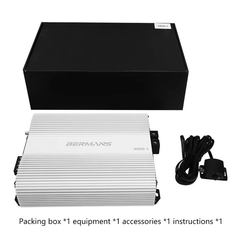 Bermans 5000W Mono Class D Car Amplifier With Low Distortion