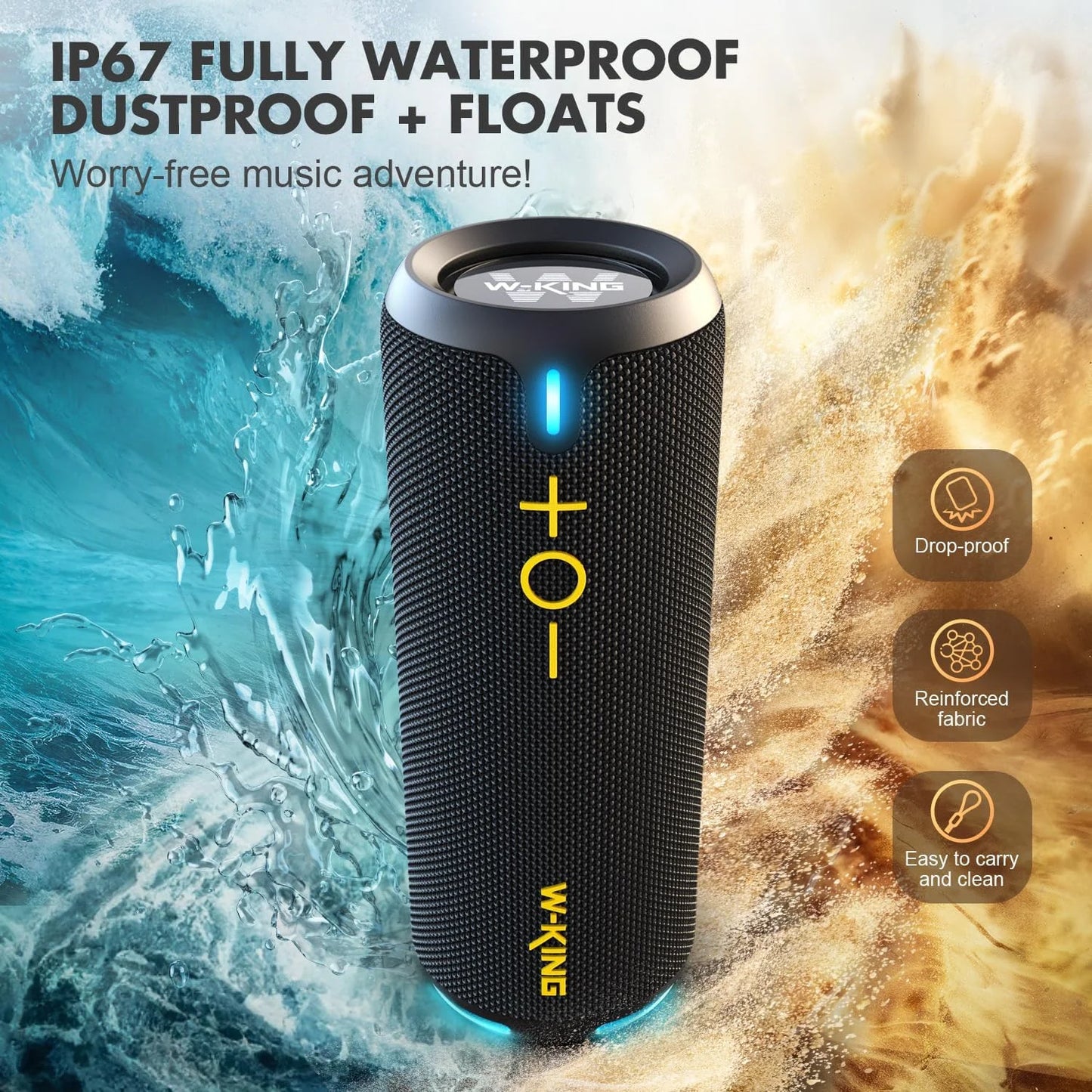 W-King IP67 Waterproof Bluetooth Speaker 40W Portable Outdoor