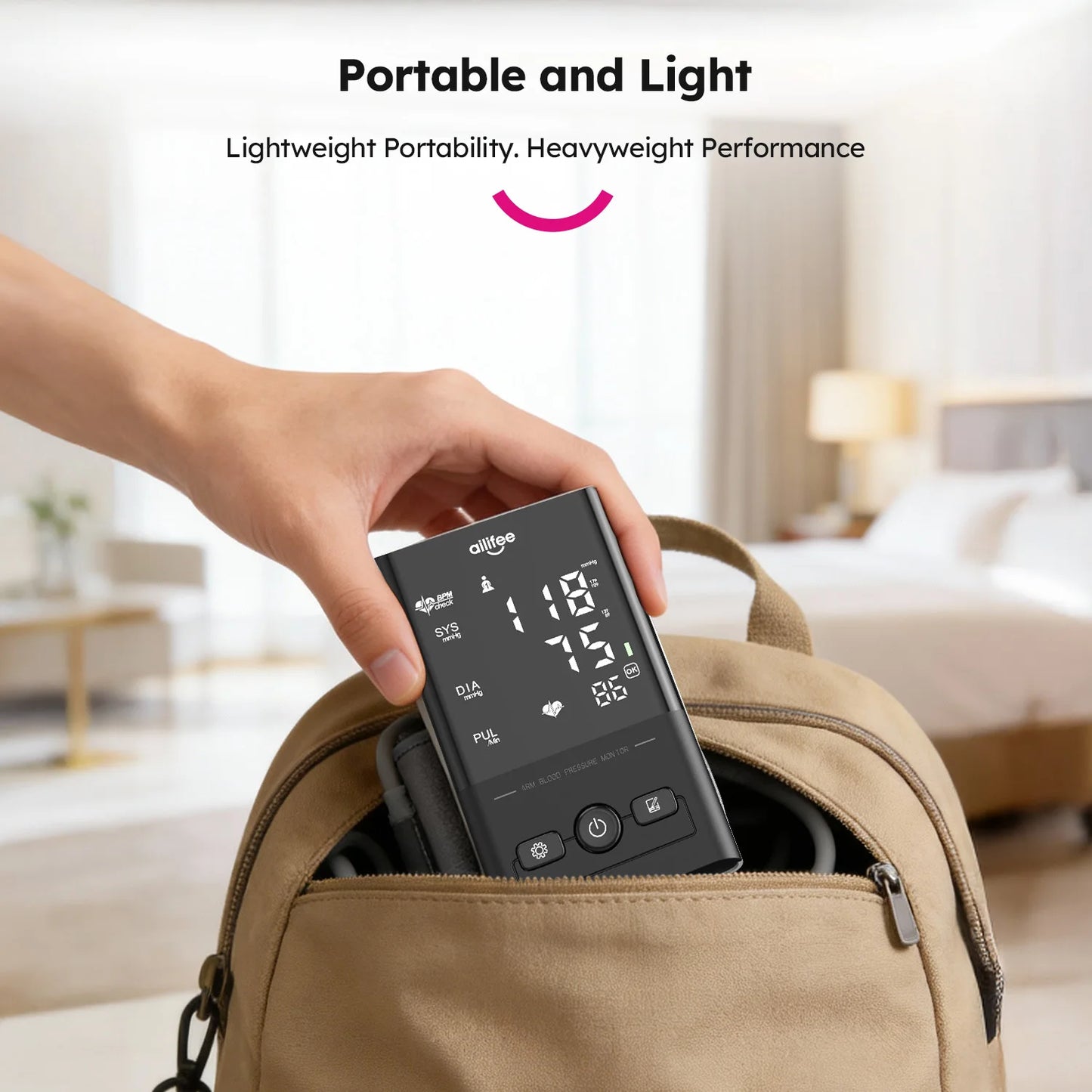 AILIFEE Upper Arm Blood Pressure Monitor with Backlit LED Display