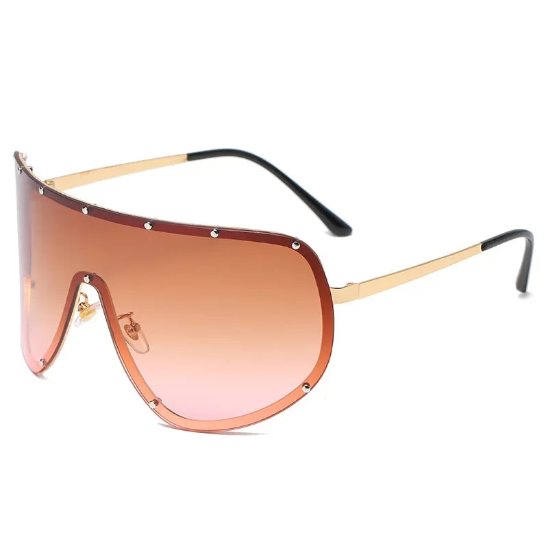 Steampunk Oversized Sunglasses For Women UV400 Protection