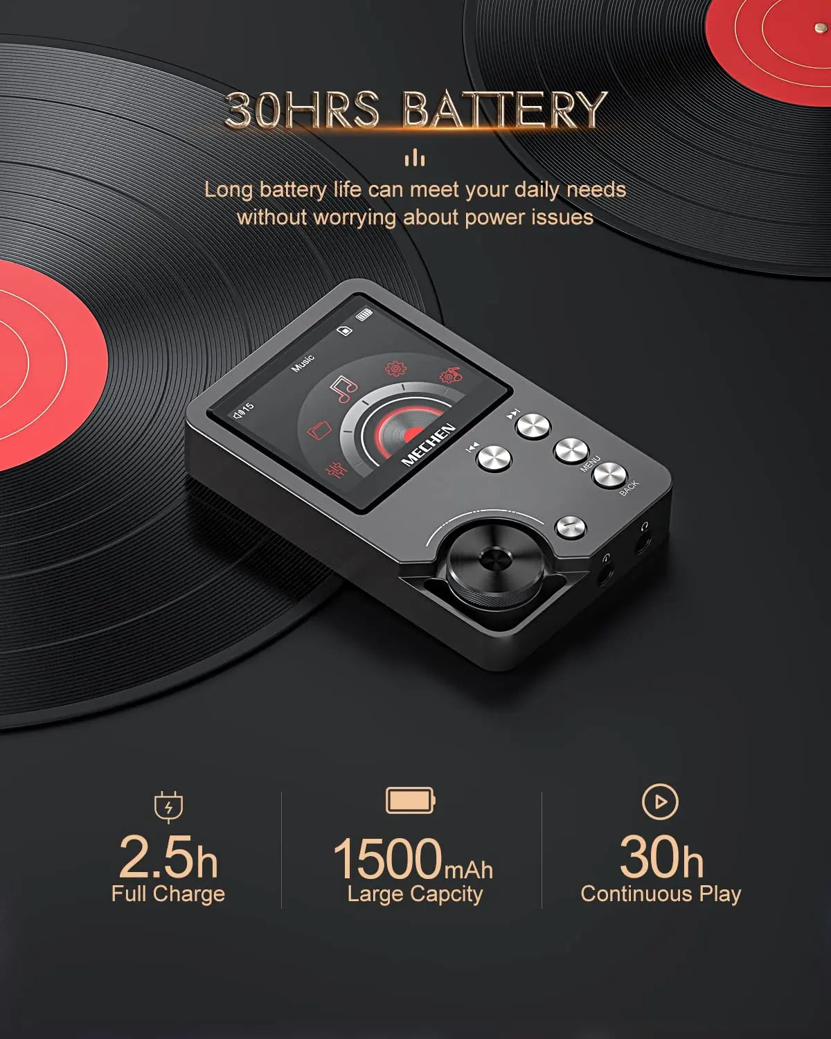 MECHEN Lossless DSD Portable HiFi MP3 Player With Advanced DAC
