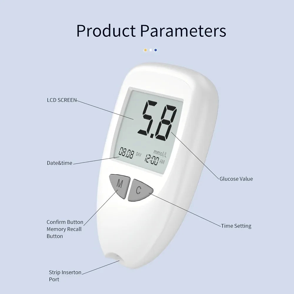VivaGuard VGM04 Blood Glucose Monitor Kit for Diabetes Testing