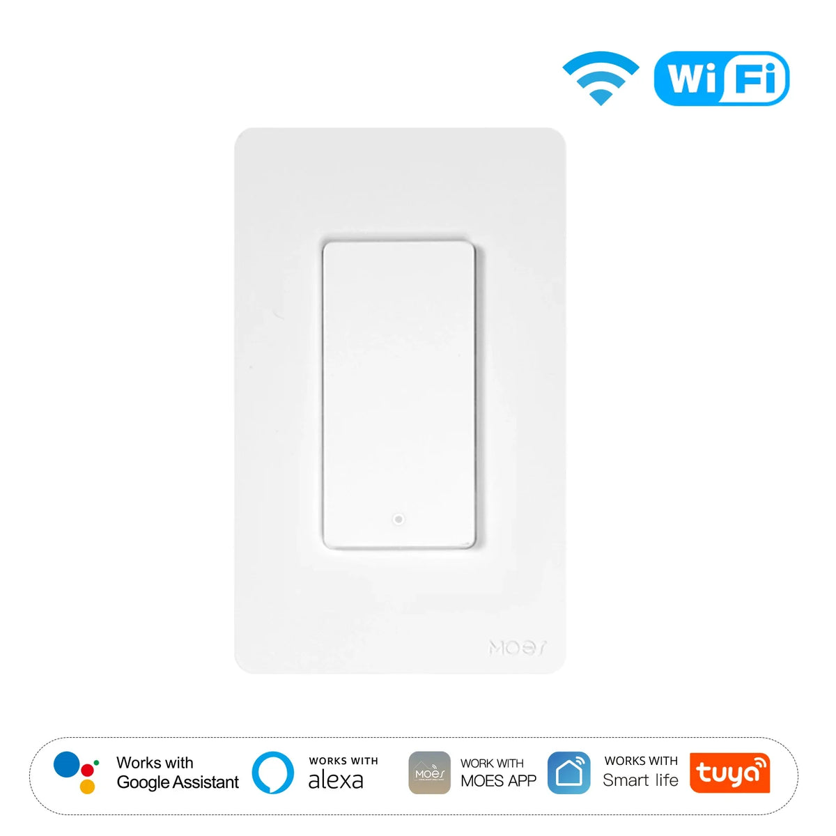 MOES Tuya WiFi Smart Button Wall Switch Alexa Google Compatible