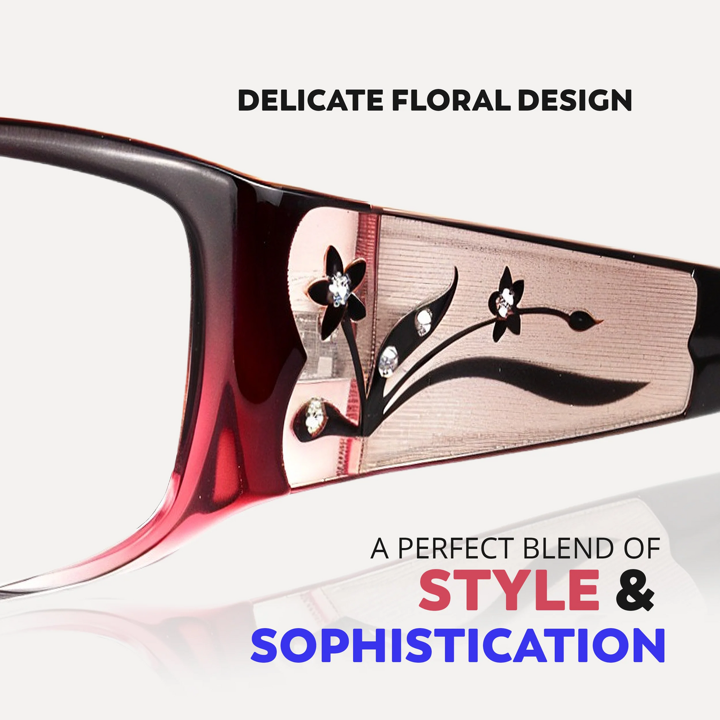 EYEBOGO Kaylee Burgundy Reading Glasses Women Diopter 1.00 To 6.00