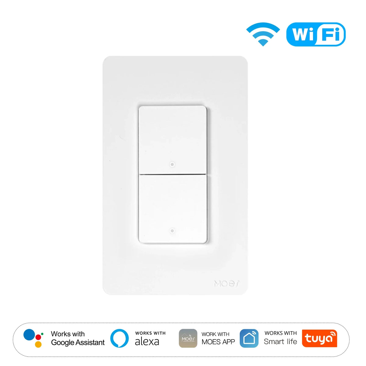 MOES Tuya WiFi Smart Button Wall Switch Alexa Google Compatible