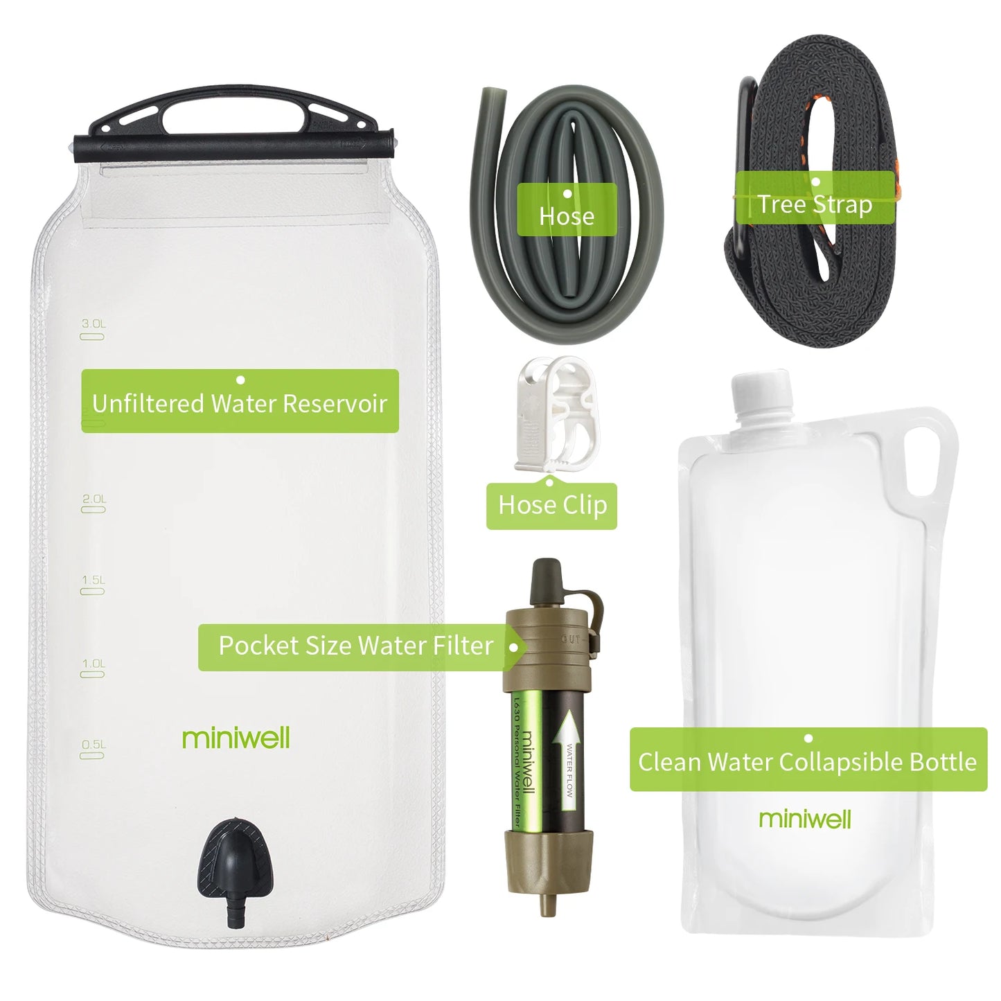 L630 Personal Camping Water Filter Straw For Survival Supplies