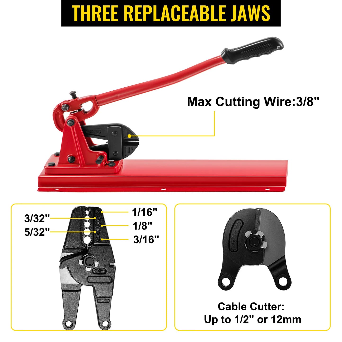 SucceBuy Wire Rope Swaging Tool With Crimping And Cutter