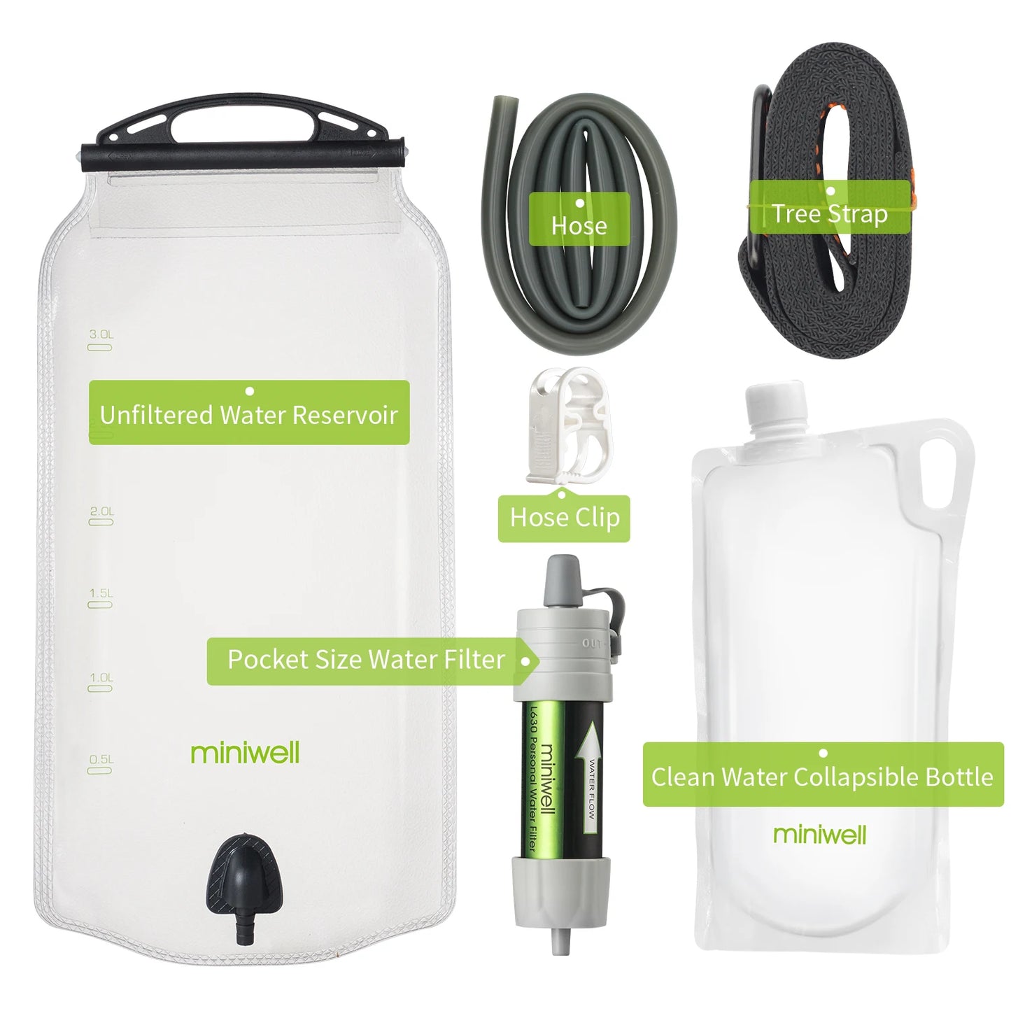 L630 Personal Camping Water Filter Straw For Survival Supplies