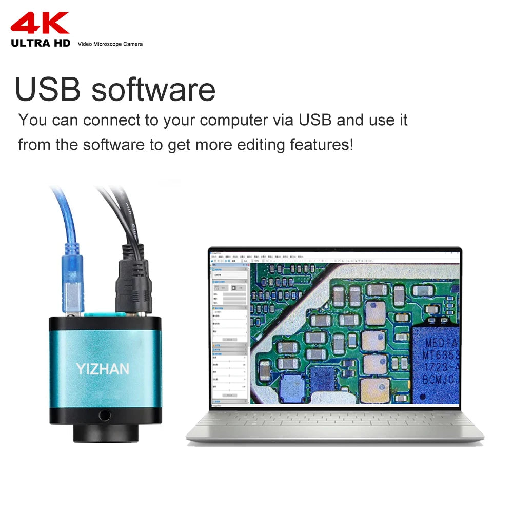 YIZHAN 4K Digital Microscope For Electronics With 48MP Camera And 1-150x Zoom