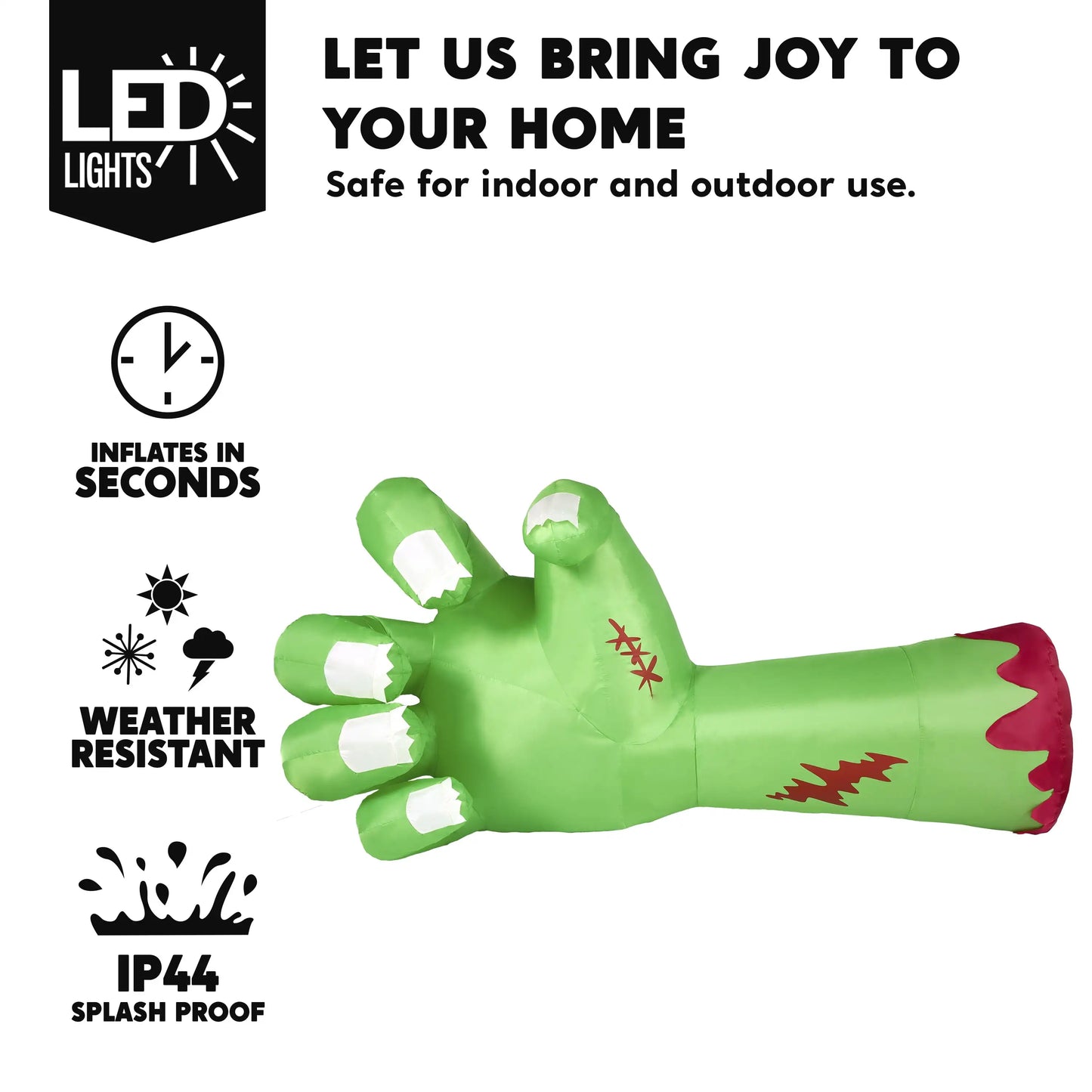 Joyfy Zombie Arm Inflatable With LEDs For Halloween Outdoor