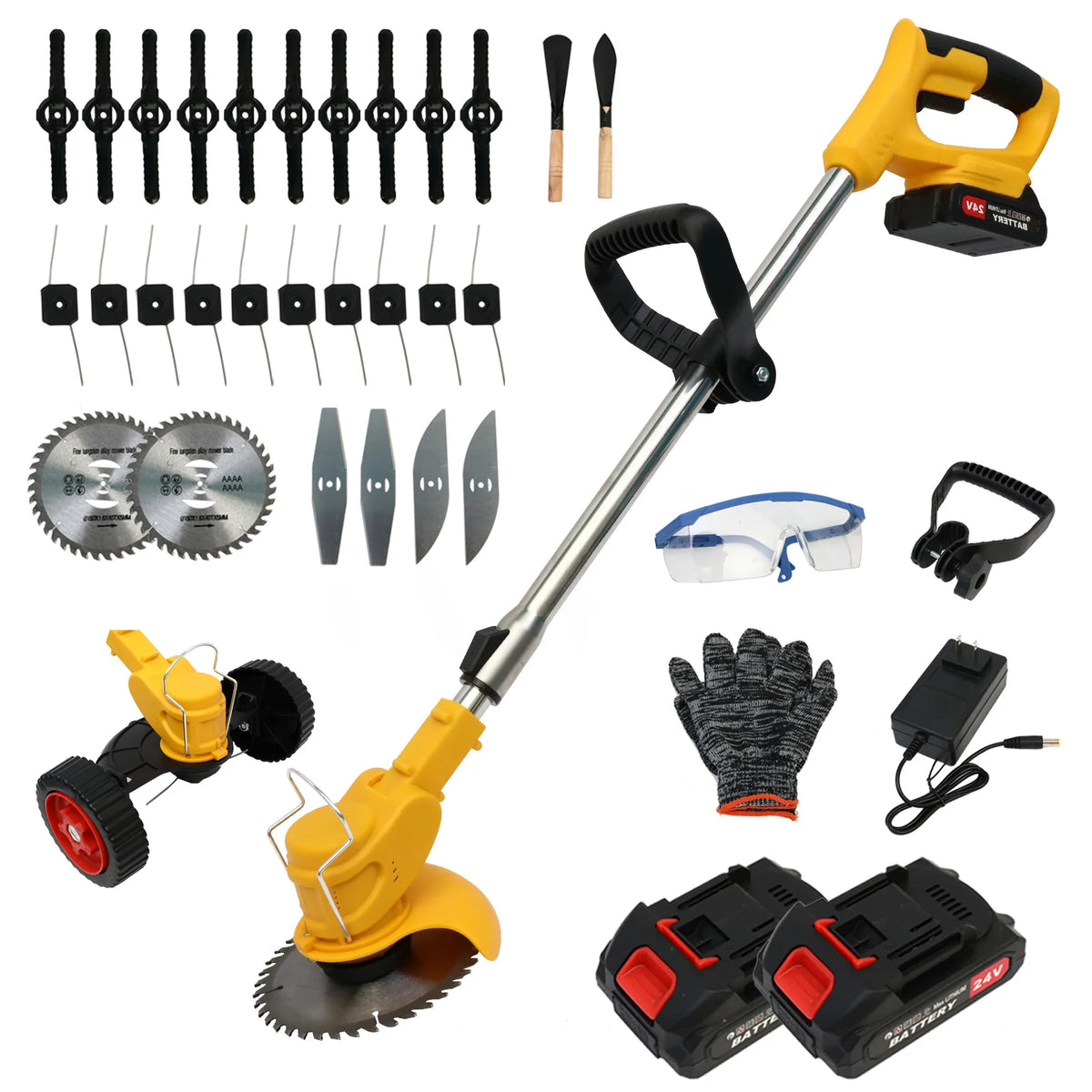 Cordless 3-in-1 Lawn Mower, Grass Trimmer, Edger and Brush Cutter