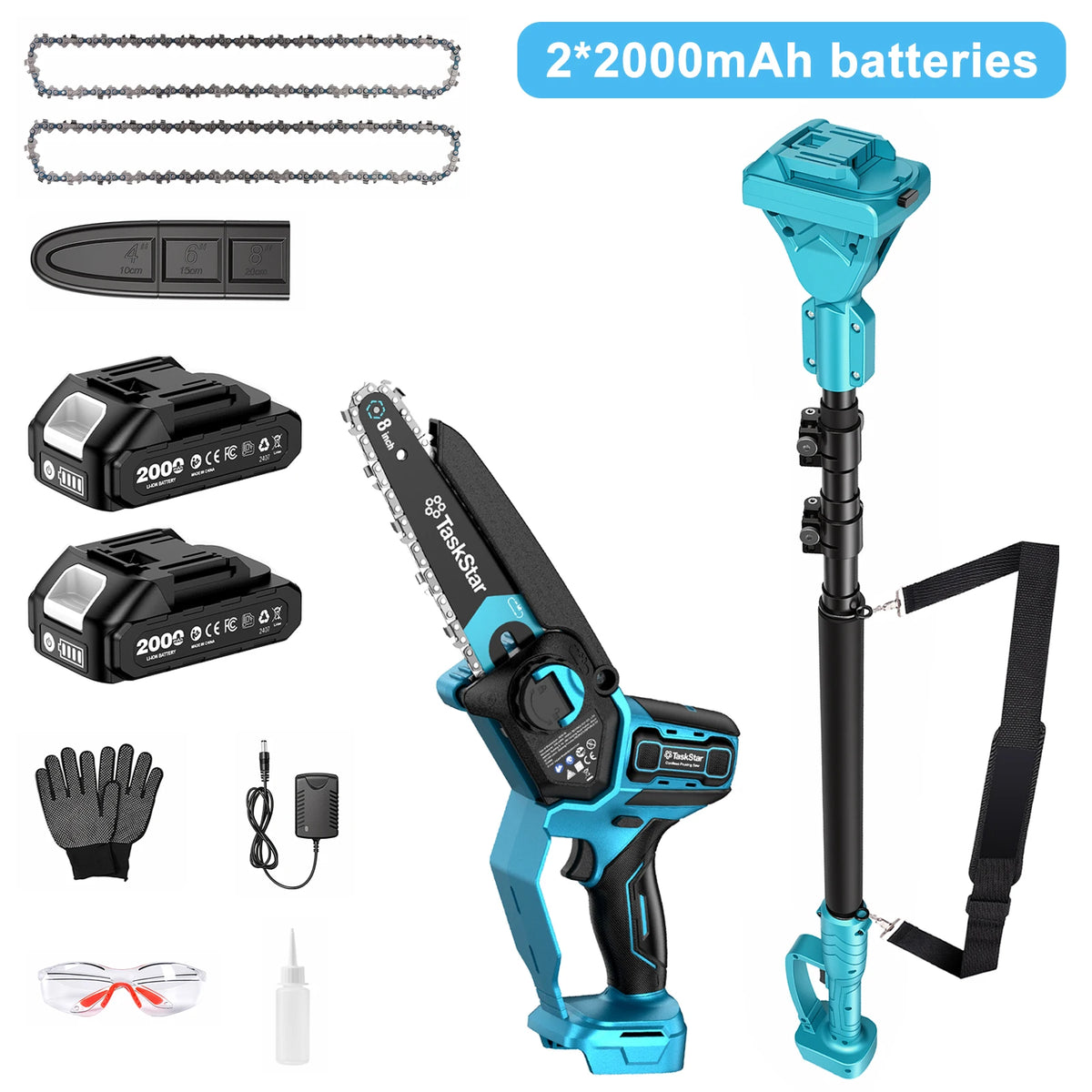 TaskStar Telescopic Pole Saw And Brushless Chainsaw Combo