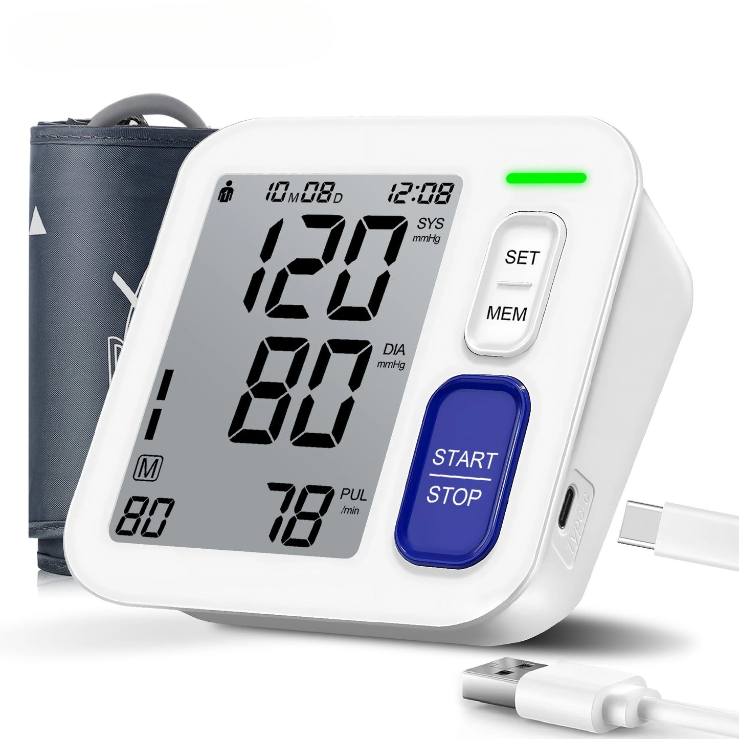 Automatic Blood Pressure Monitor With Large Arm Cuff 2x90 Memory