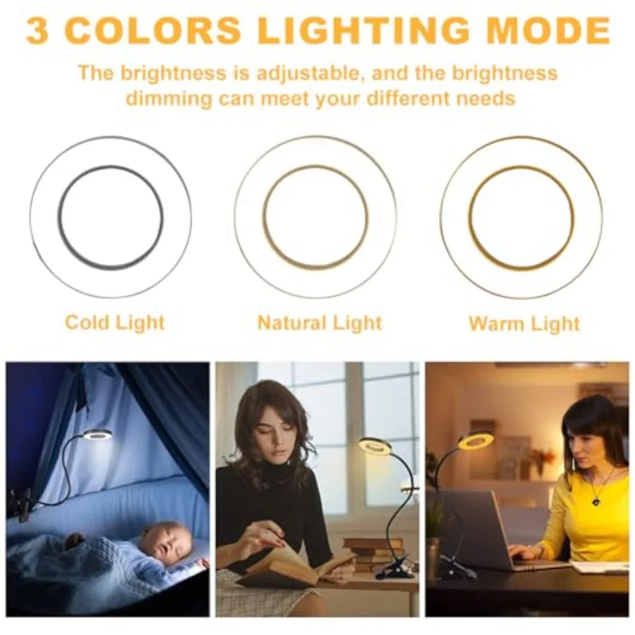 LED Lighted Magnifying Desk Lamp with Flexible Neck