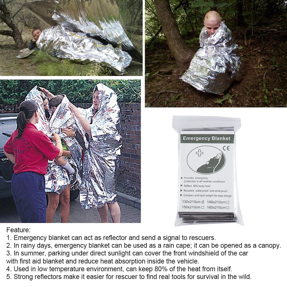 Emergency Mylar Space Blanket For Outdoor First Aid Camping NASA