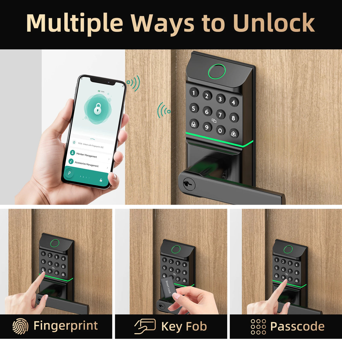 Viladepot Fingerprint Smart Door Lock With App And Keypad Access