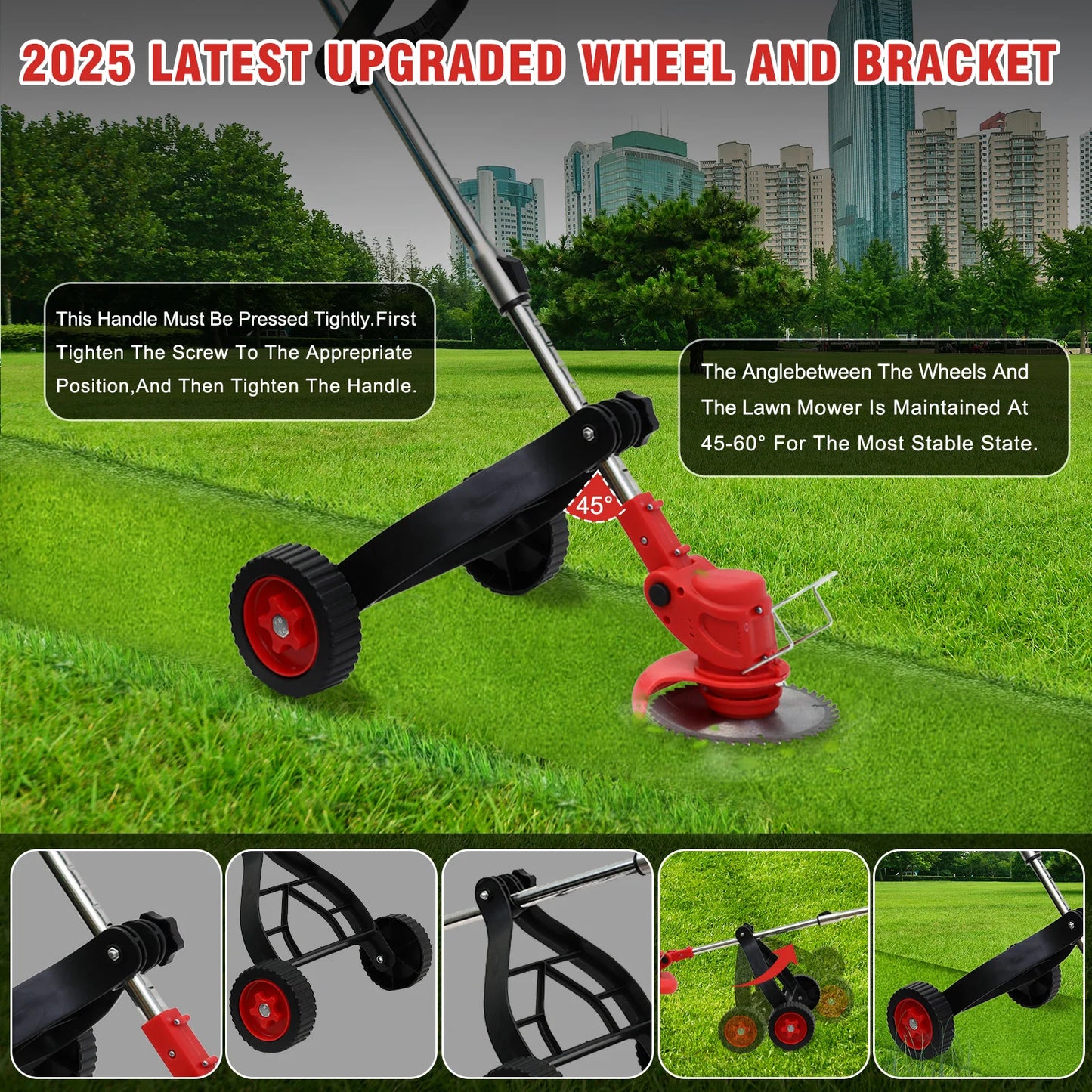 21V Cordless Weed Trimmer Edger 3 In 1 Garden Tool