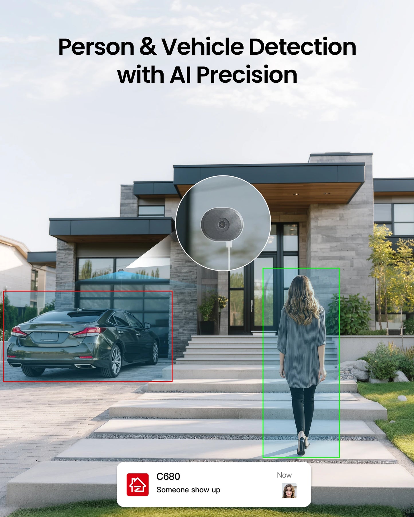 ZOSI 2K Window Security Camera AI Detection Night Vision WiFi