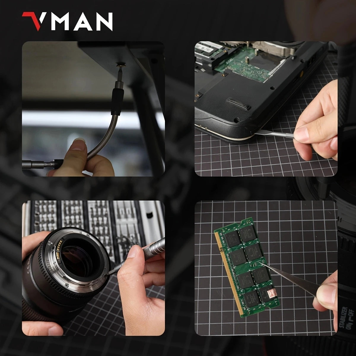 VMAN 128-In-1 Precision Screwdriver Set Magnetic Repair Tool Kit