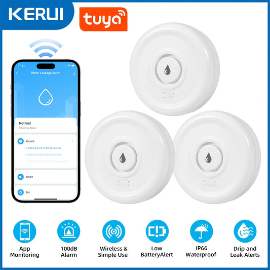 KERUI WiFi Water Leak Detector with App Alerts and Alarm