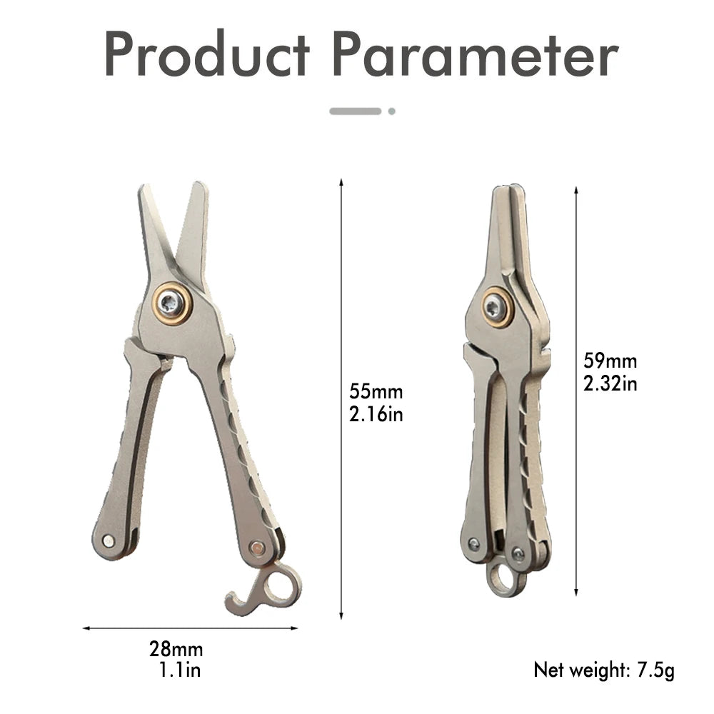 Titanium Alloy Mini Scissors Nose Hair Trimmer Keychain