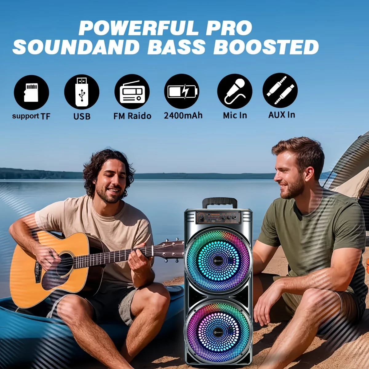Floor Standing Bluetooth Speaker System With Wireless Portable Subwoofer