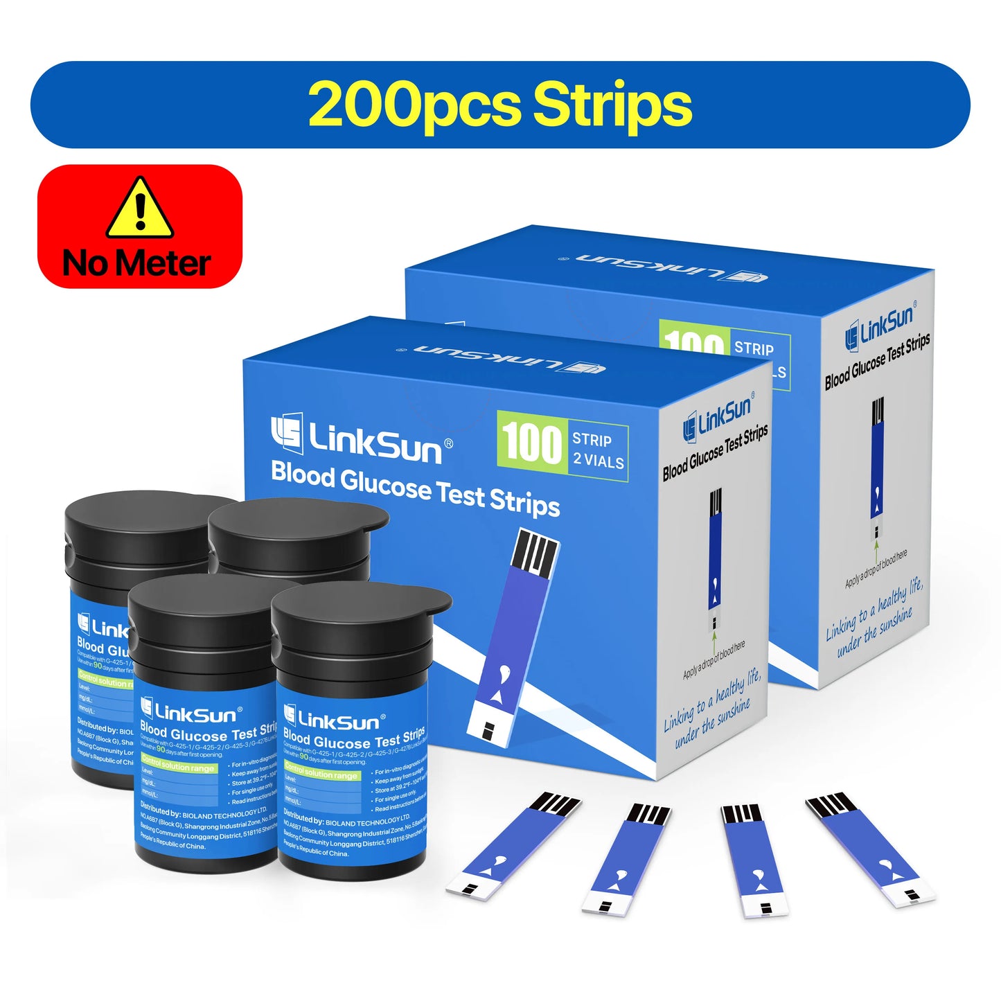 LinkSun G-425-1 Blood Glucose Meter Kit 50/100pcs Test Strips Lancets for Diabetes Monitor Digital Glucometer Blood Sugar Meter