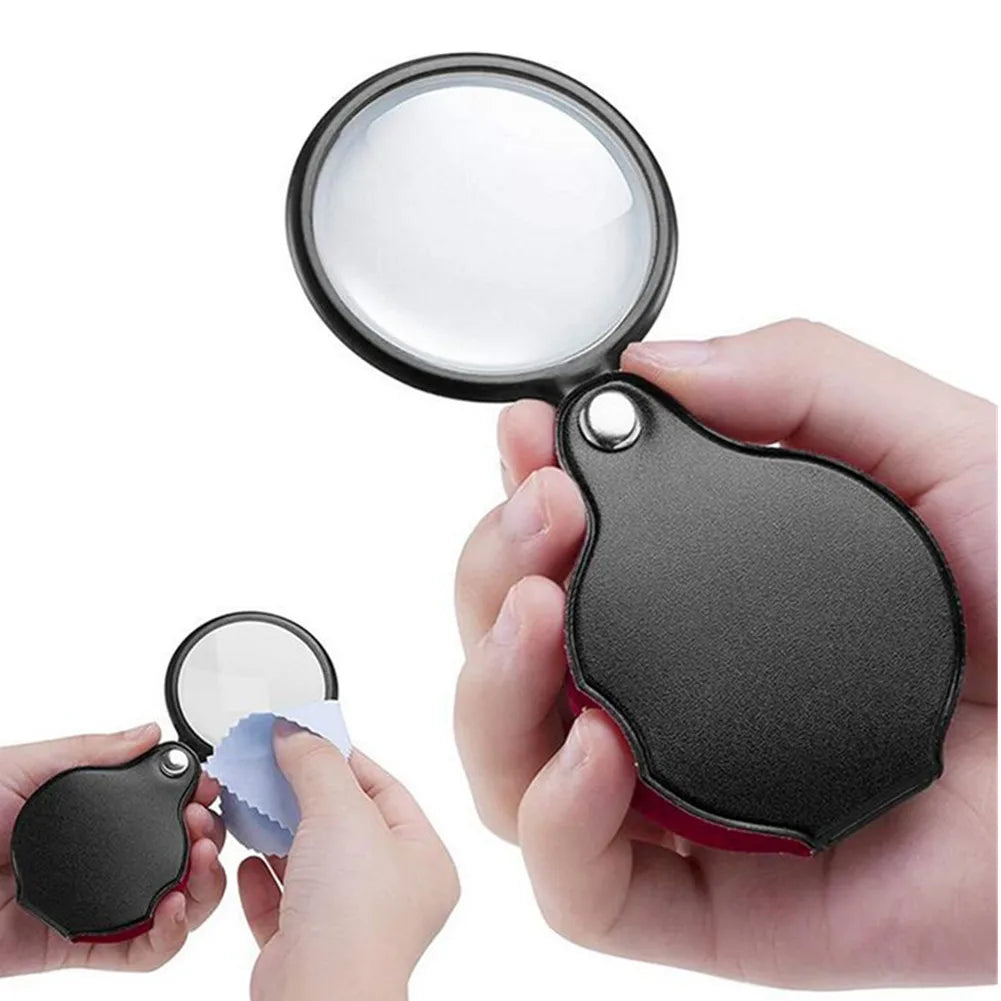 10X Pocket Folding Magnifier Handheld Loupe for Reading Elderly
