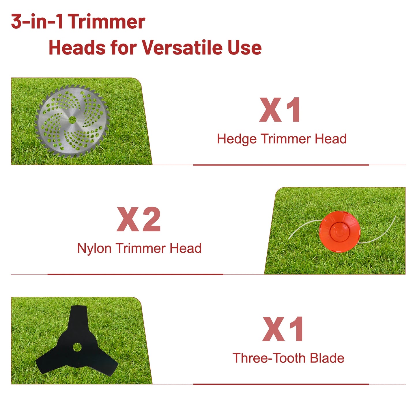 Gasoline 3-In-1 Lawn Mower And Weed Eater With Detachable Heads