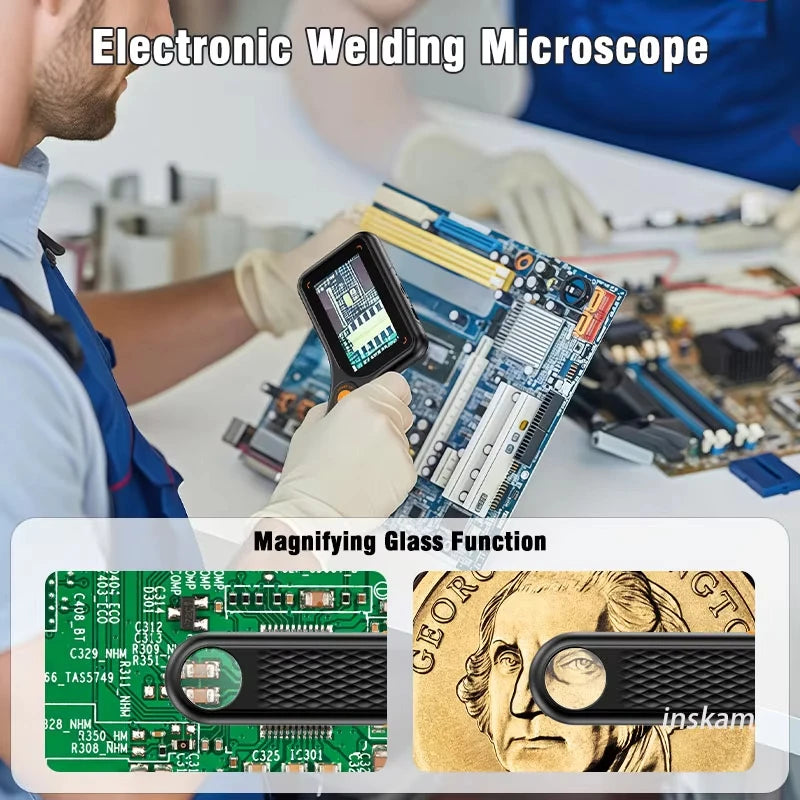 Digital Handheld Microscope With 3 Inch IPS Screen Autofocus 500x