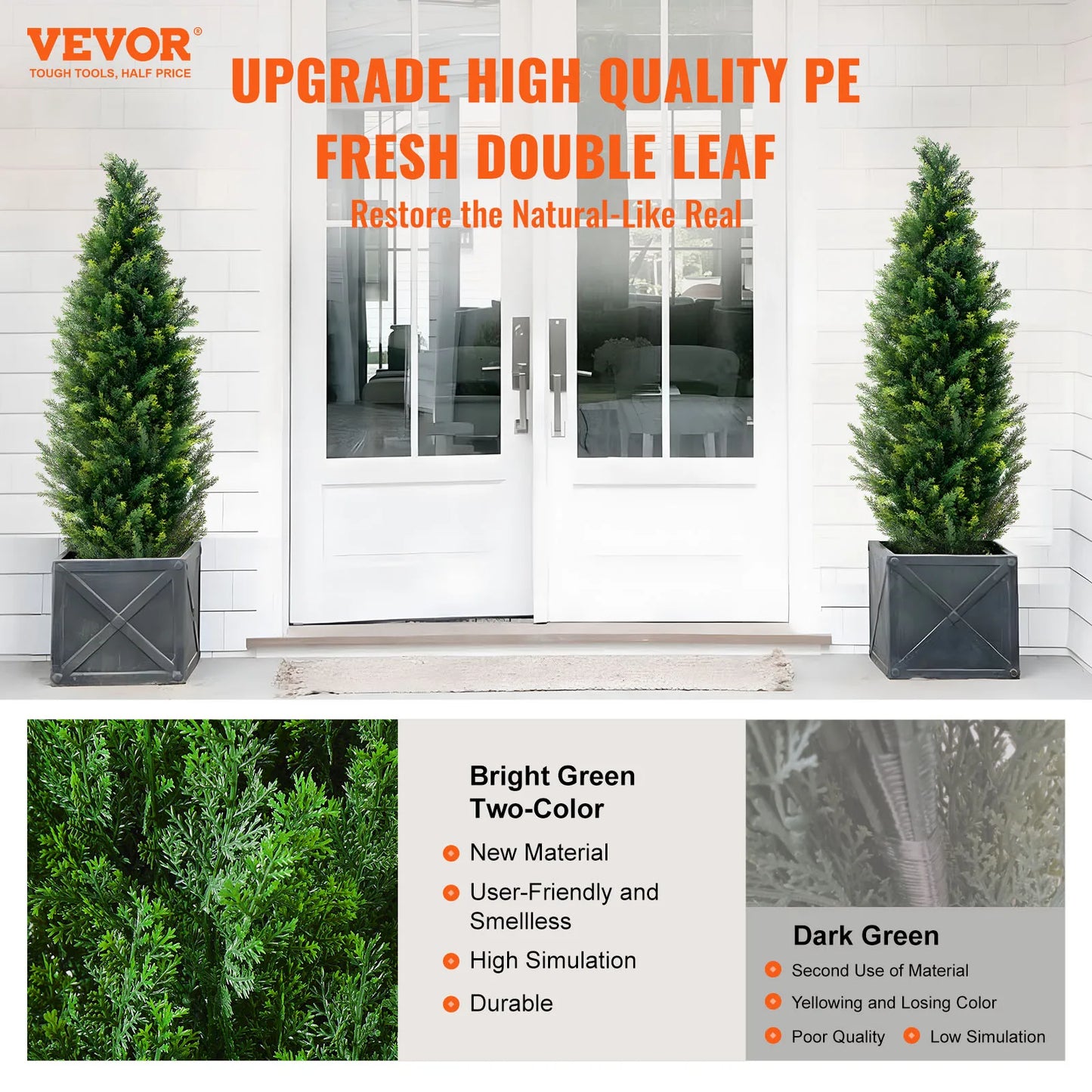SucceBuy Artificial Cedar Topiary Tree Evergreen Outdoor Decor