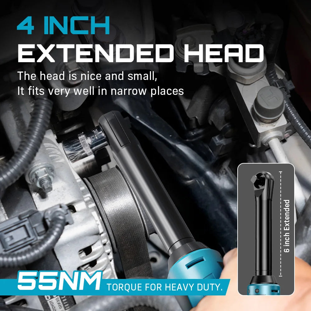 Seesii 12V Cordless Extended Ratchet Wrench 55Nm Torque