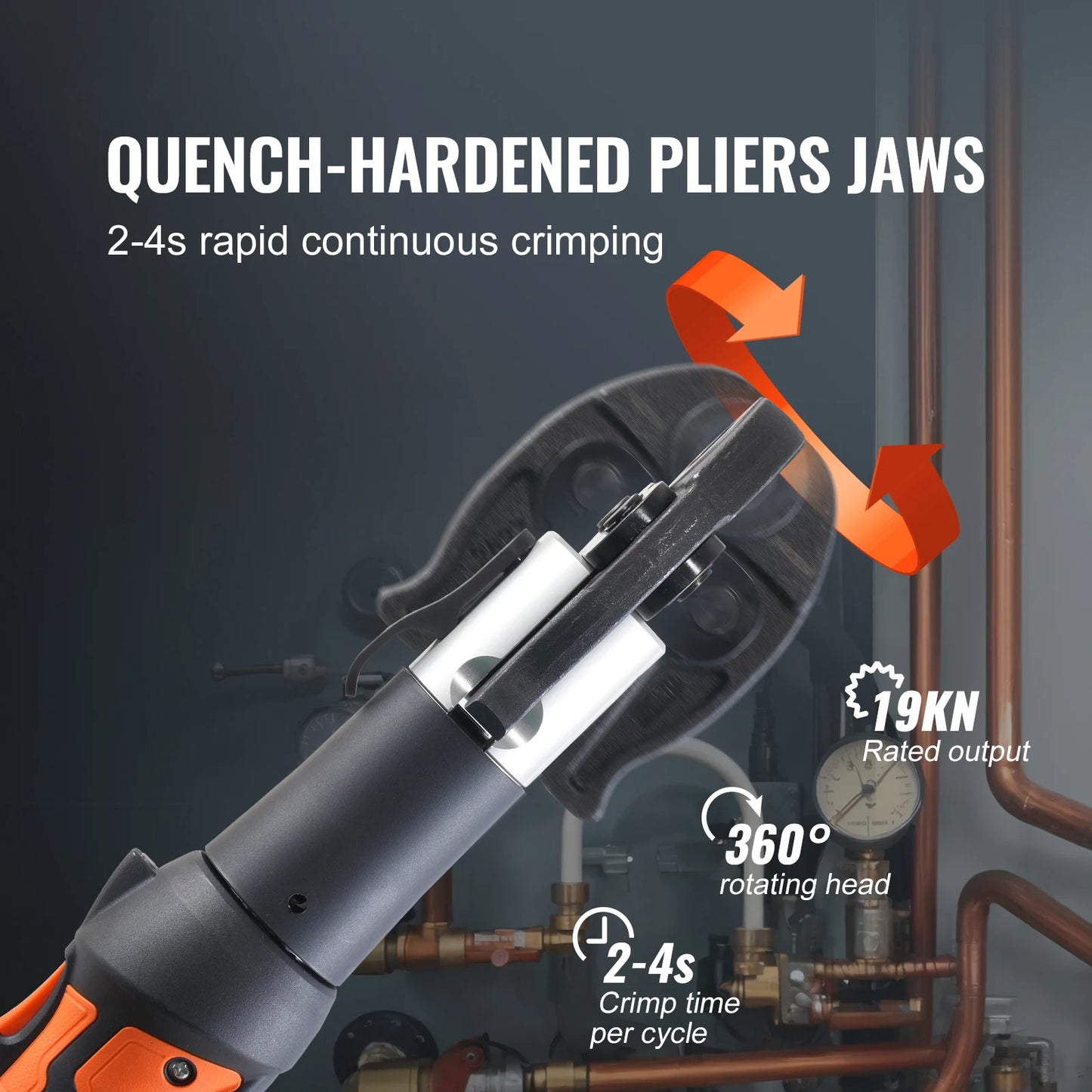 SucceBuy 18V Electric Pipe Crimping Tool Kit With 3 Jaws