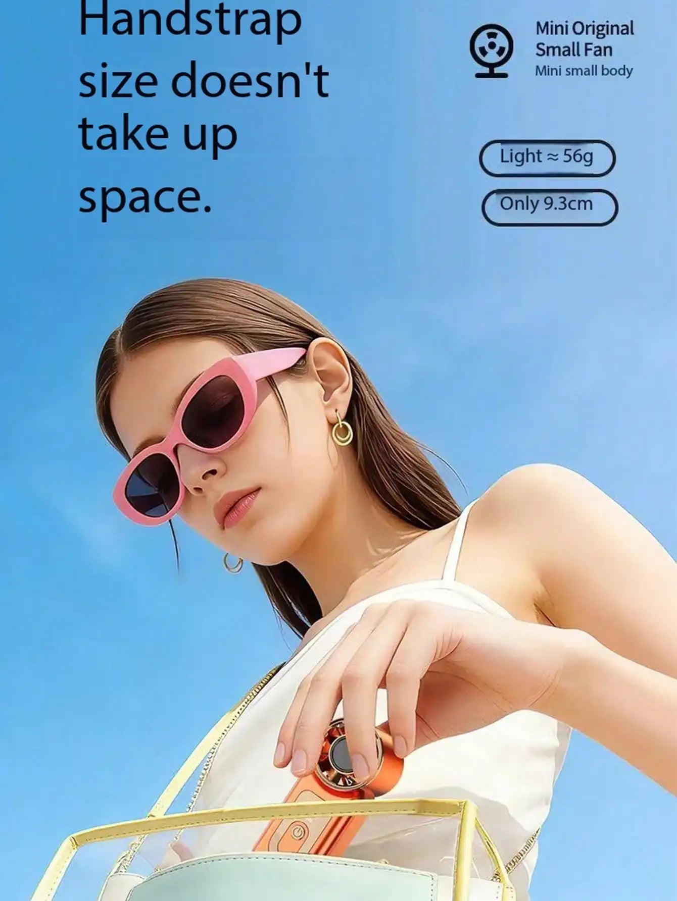 USB Mini Handheld Turbo Fan With Adjustable Speed High-Capacity Battery