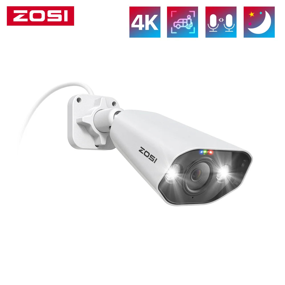 ZOSI 4K PoE CCTV Security Camera With Two Way Audio