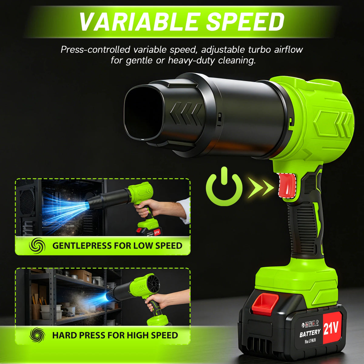 Cordless Brushless Leaf Blower With Dual Batteries And Charger