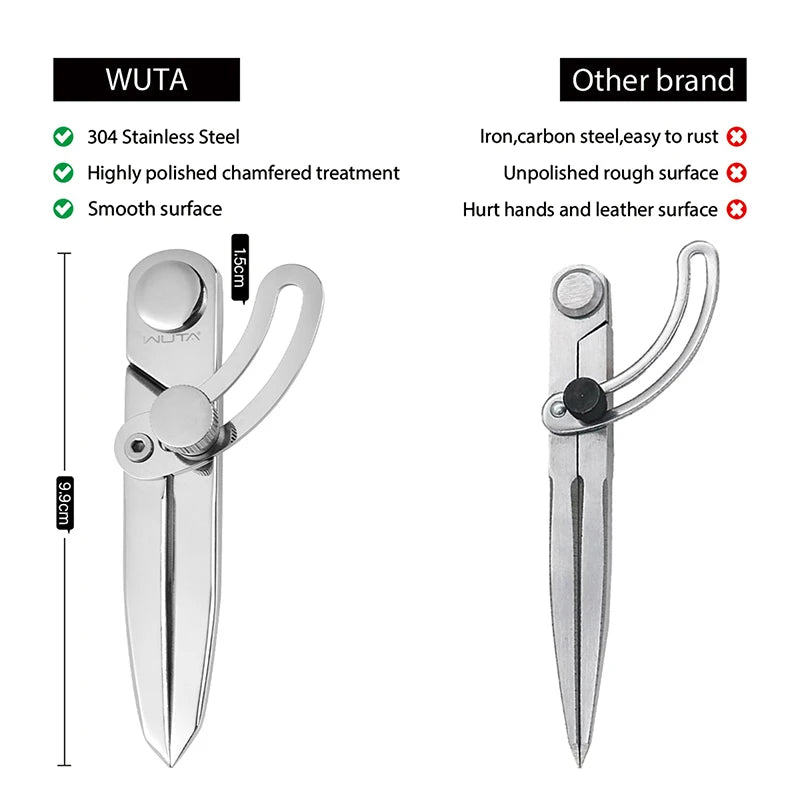 Wuta 304 Stainless Steel Wing Divider Adjustable Leather Tools Set