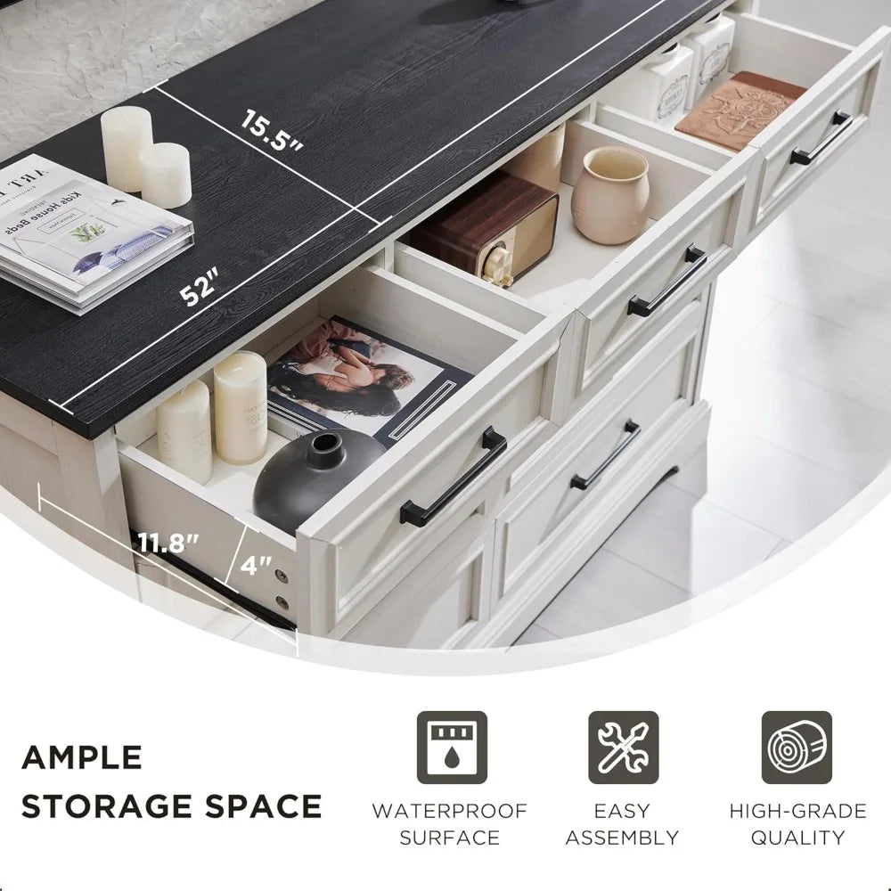 Farmhouse 9 Drawer Dresser For Bedroom And Living Room